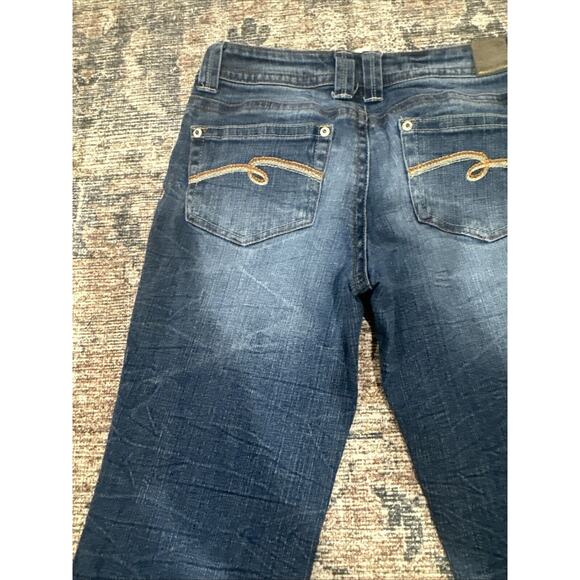 Justice Girls Size 14R Mid Rise Straight Jeans Medium Wash 5 Pockets Free Ship - Picture 15 of 16
